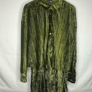 Fashion Nova Green Velvet Set